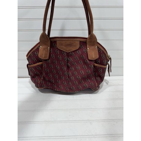 Authentic Dooney & Bourke Women's Red Gold Luxury Shoulder Bag - Picture 1 of 13